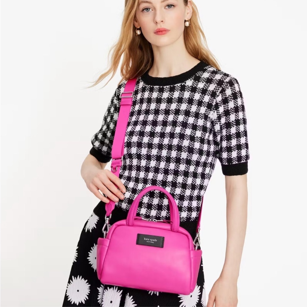 Kate Spade Puffed Satchel Crossbody Bag Vivid Snapdragon